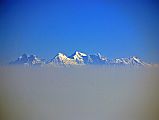 01 Flight To Kathmandu 09 Ganesh Himal Ganesh Himal from the early morning flight from Doha to Kathmandu. Ganesh II is on the far left, and Ganesh I is poking up above the intervening ridge.